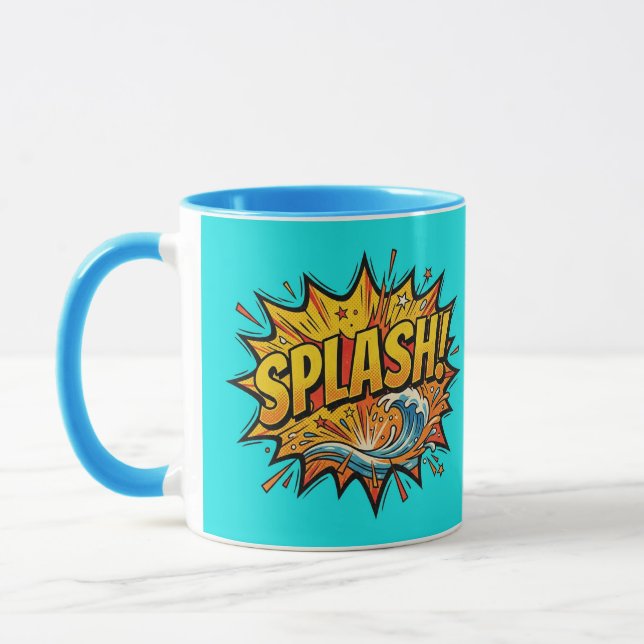 SPLASH Comic Book Light Blue Combo Mug (Left)