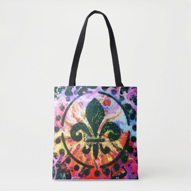 Splash Fleur-de-lis shopping tote Bag (Front)