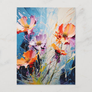 Splash Floral art Postcard