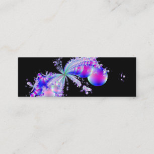 Splash Fractal Art Black Mini Business Card
