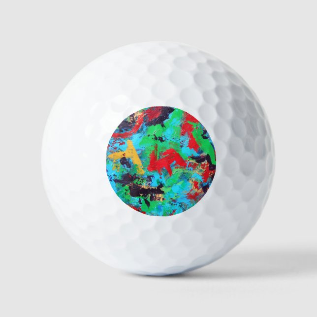 Splash-Hand Painted Abstract Brushstrokes Golf Balls (Front)