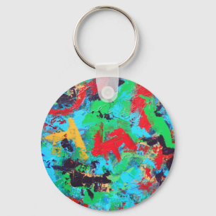Splash-Hand Painted Abstract Brushstrokes Key Ring