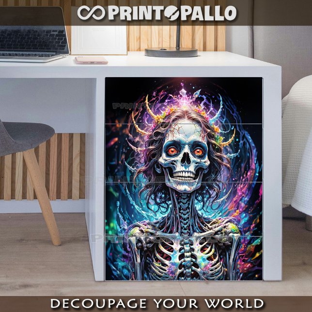 Splash ink Skull in colours wonderland Tissue Paper (Creator Uploaded)