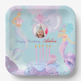 Splash Into a Mermaid Birthday Bash! Paper Plate