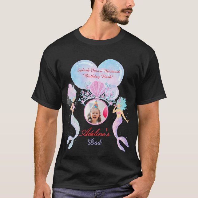 Splash Into a Mermaid Birthday Bash! T-Shirt (Front)