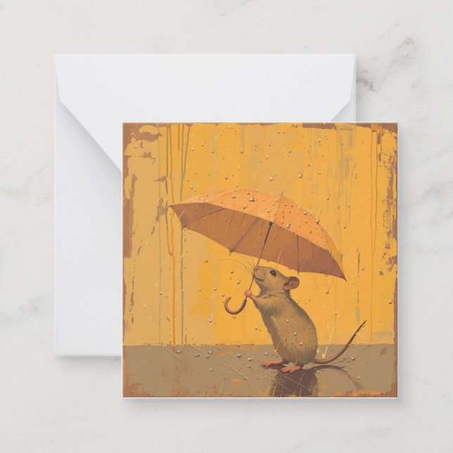 Splash Into Inspiration: Rainy Day Mouse Card (Front)