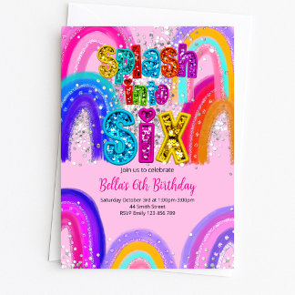Splash Into Six Birthday Invitation