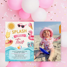 Splash Into Two Summer Pool Birthday Party Photo