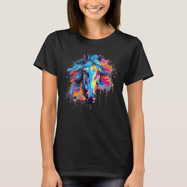 Splash Morab Horse  Colourful T-Shirt (Front)