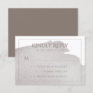 Splash of Beige Elegant Taupe Vintage Watercolor RSVP Card
