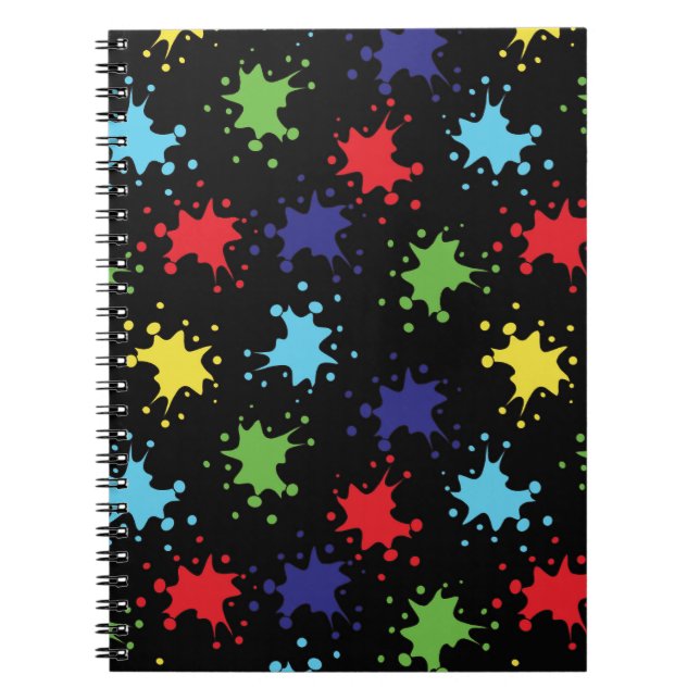 Splash of Colour: Artistic Paint Splatter Notebook (Front)