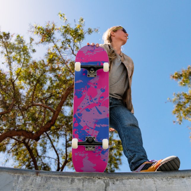 Splash of Colour | Bisexual Pride  Skateboard (Outdoor 1)