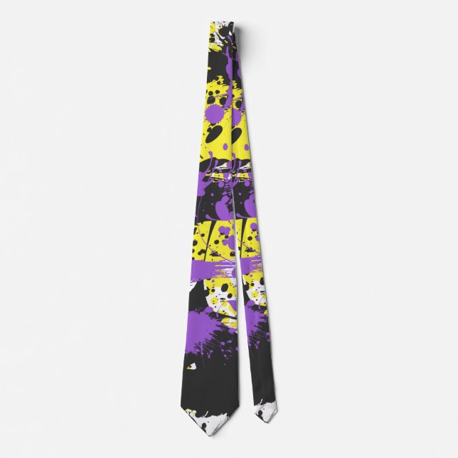 Splash of Colour | NonBinary Pride  Tie (Front)