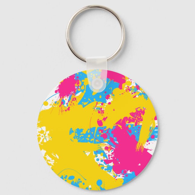 Splash of Colour |  Pansexual Pride  Key Ring (Front)