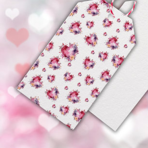 Splash of Hearts Valentine's Gift Tags