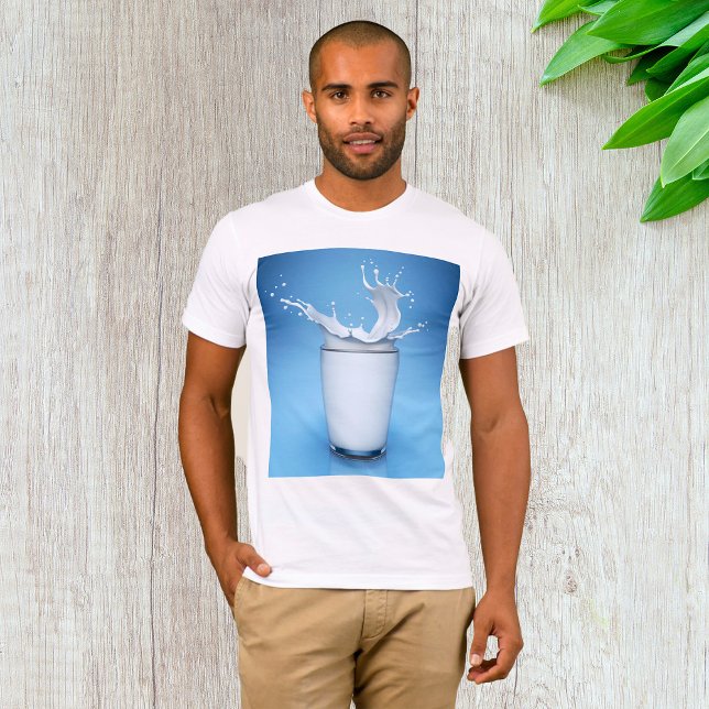 Splash Of Milk In Glass Drink Mens T-Shirt (Creator Uploaded)