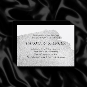 Splash of Onyx Black Charcoal Watercolor Wedding Invitation