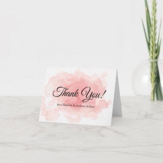 Splash of Pink Wedding Thank You Card