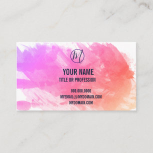 Splash of Purple and Pink Your Name & Title, ZEA Business Card
