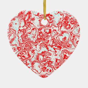 Splash of Red Ceramic Heart Tree Decoration