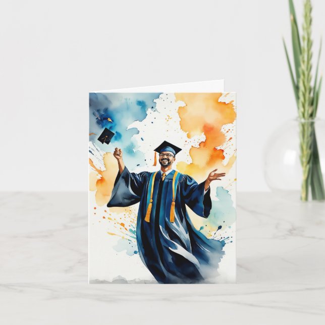 Splash of Success - A Graduate's Exuberance Card (Front)