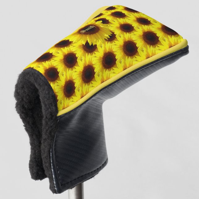 Splash of Sunshine -Sunflower Putter Golf Head Cover (3/4 Front)