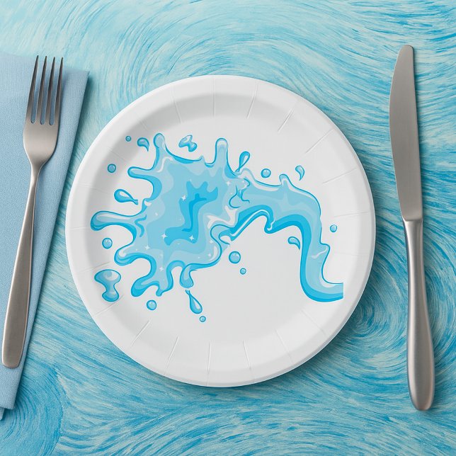 Splash Of Water Paper Plate (Creator Uploaded)