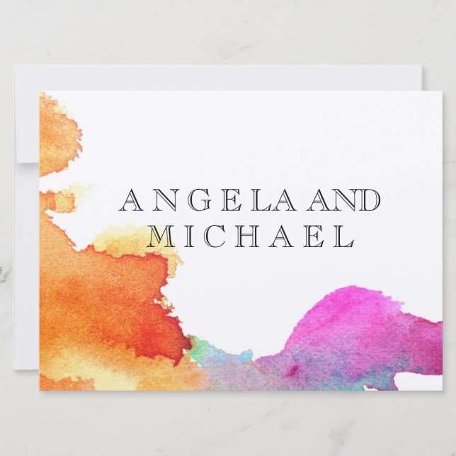 Splash of Watercolor Invitation (Front)