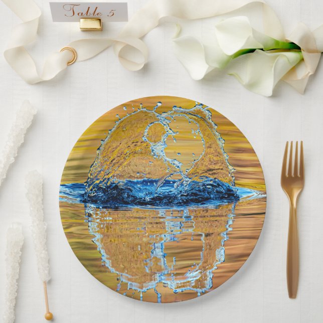 Splash on a fall evening paper plate (Wedding)