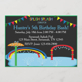 Splash Pad Birthday Inviation Invitation