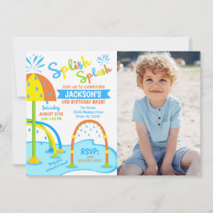 Splash Pad Birthday Photo Invitation / Water Park