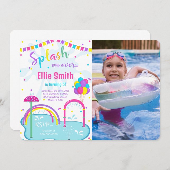 Splash Pad Photo Invitation (Front/Back)