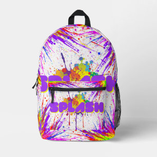 splash paint printed backpack