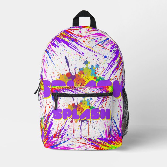 splash paint printed backpack (Front)