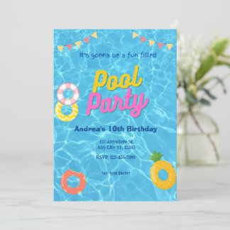 Splash Pool Party  Invitation Card