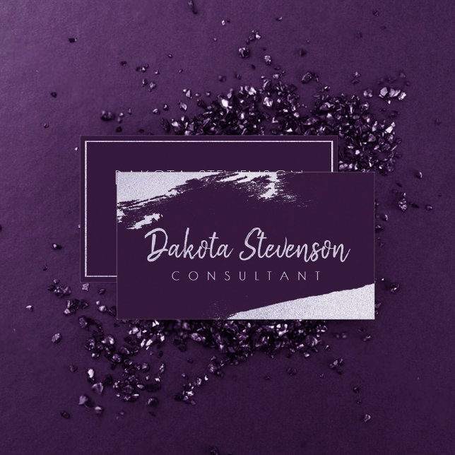Splash Professional | Eggplant Purple Paint Smudge Business Card (Creator Uploaded)