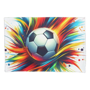 Splash Soccer Ball Futuristic Football Abstract Pillowcase