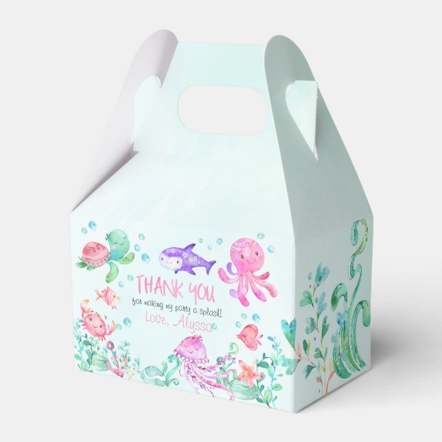 Splash Under The Sea Birthday Favour Box (Front Side)