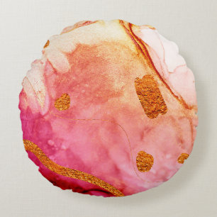 Splash Valley. Natural luxury. Royal art. Oriental Round Cushion