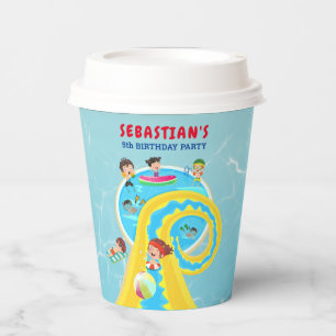 Splash Water Park Summer Waterslide Birthday Party Paper Cups