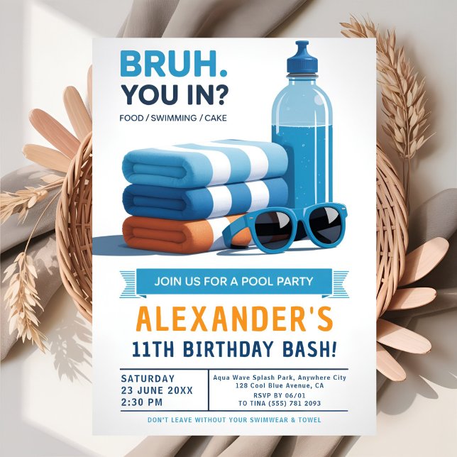 Splash Zone Boy Birthday Pool Party  Invitation (Creator Uploaded)
