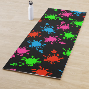 Splashed Black Yoga Mat