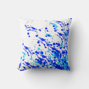 Splashes of Paint Blue Cushion