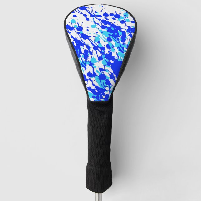 Splashes of Paint Blue Golf Head Cover (Front)