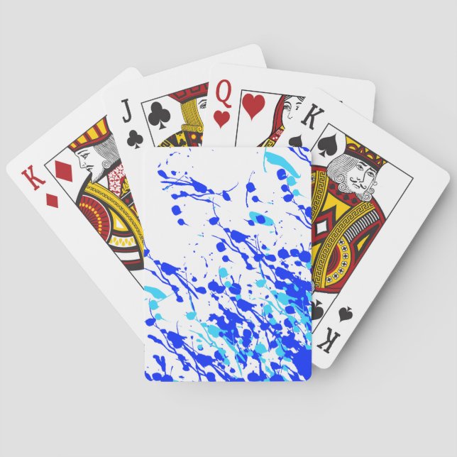 Splashes of Paint Blue Playing Cards (Back)