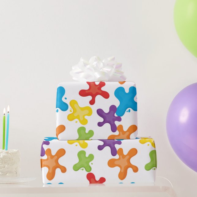 Splashes of paint themed party wrapping paper (Party Gifts)