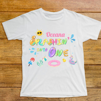Splashin' into one first birthday Guest Of Honour  Baby T-Shirt