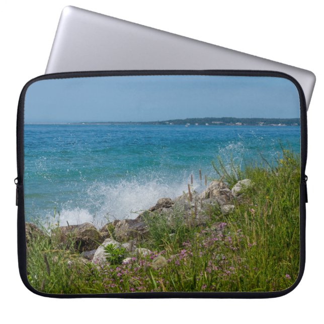 Splashing At Mackinac Laptop Sleeve (Front)