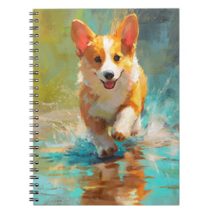 Splashing Corgi Notebook