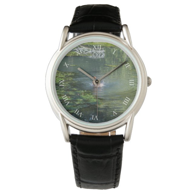 Splashing duck in a pond watch (Front)